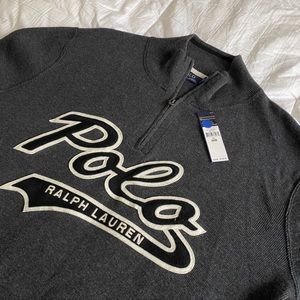 Men’s Gray Quarter Pullover Sweater Size 2XB